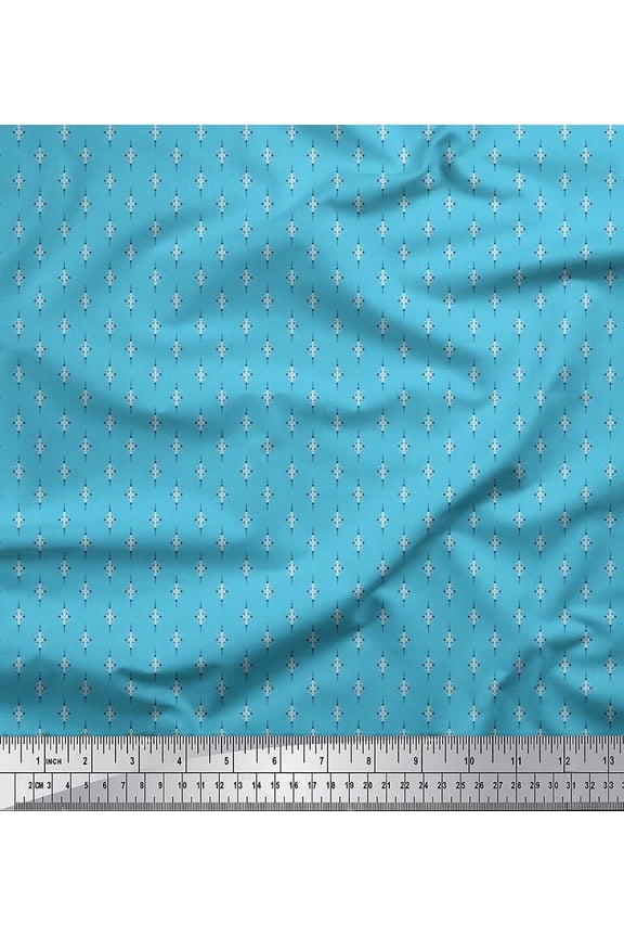 Viscose Chiffon Fabric Dot & Leaves Small Motif Shirting Print Fabric by The Yard 42 Inch Wide