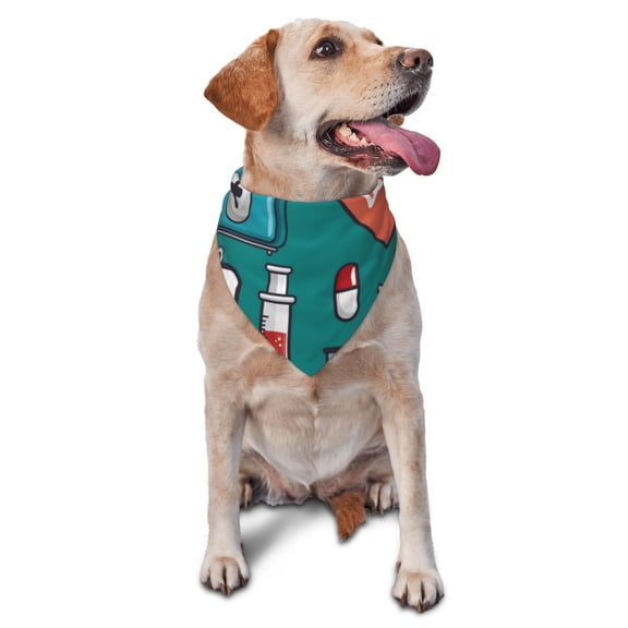 Naloa Medical Elements Dog Bandanas 1PC Washable Triangle Dog Scarfs Premium Durable Fabric, for Small Medium Large Dogs and Cats