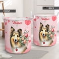 thumbnail image 2 of Happy Valentine's Day Shetland Sheepdog holding flowers Foldable Laundry Basket Sheltie Dog Lover Gifts Organizer Storage with Handles - 3005, 2 of 5