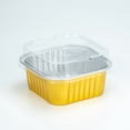 thumbnail image 4 of Cozeii Mini Square Cake Pans with Lids, 3.5 Inch Aluminum Foil Pans Disposable Cake Pans for Party Picnics Muffins Cupcakes (Gold）, 4 of 5