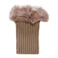 thumbnail image 1 of Womens Winter Leg Warmers w/ Lace - Taupe, 1 of 1