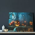 thumbnail image 3 of Kdxio Spooky Halloween Pattern Canvas Wall Art for Living Room Wall Decor for Bedroom Bathroom Modern Framed Canvas Art Prints Ready to Hang,Horizontal, 3 of 6