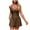 Coffee, variant on larppty Women's Swim Romper with Wrap Front & Side Pockets – Adjustable Straps High-Waisted Shorts Swimwear(AG, XXL)