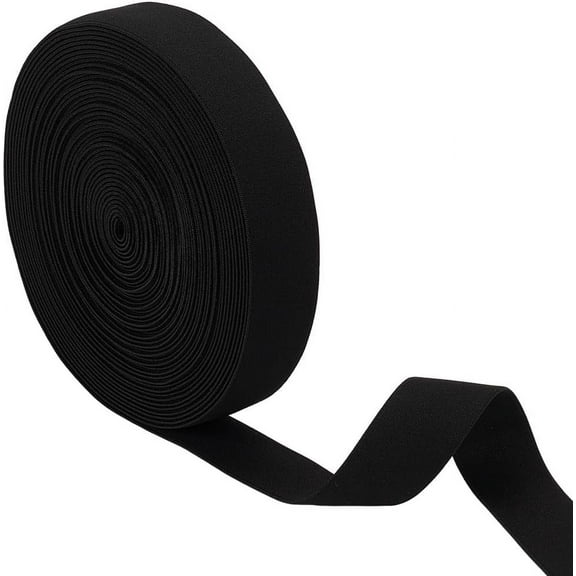 12.03 Yards Black Plush Elastic Band 0.98Inch Wide Polyester Flat Elastic Band Comfortable Sewing Elastic for DIY Sewing Project Garment Sewing Accessories
