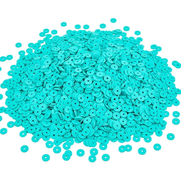 3040 Pcs Polymer Clay Beads 8mm Flat Heishi Beads Disc Spacer Beads with 2mm Hole for Bracelets Necklace Jewelry Making(Medium Turquoise)