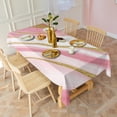 thumbnail image 3 of Pink White Gold Marble Pattern Rectangle Tablecloth 60"x102",Waterproof Polyester Rectangle Table Cloth, Wipeable Spillproof Polyester Tablecloth for Dining, Camping, Indoor and Outdoor, 3 of 6