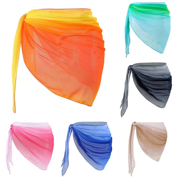 Tqyyweavej Womens Beach Sarong Bathing Suit Warp Skit Chiffon Cover Ups Sheer Swimwear Short Bikini Swimsuit Coverup for Women