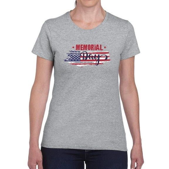 Memorial Day Patriotic Flag Shaped T-Shirt Women -Image by Shutterstock, Female Large