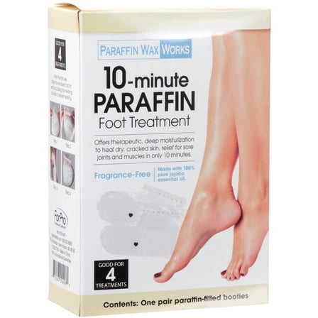 Paraffin Wax Works 10-Minute Paraffin Foot Treatment, Fragrance-Free, Spa and Home Treatment Booties, One-Pair