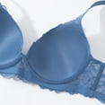 thumbnail image 4 of Inglocry Lace Nursing Bra, Wirefree Padded Nursing Bras for Breastfeeding, V Neck Maternity Bra for Pregnancy, Soft Lace Blue 85B, 4 of 7