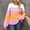 Pink, variant on Fall Sweaters for Women 2025 Long Sleeve Crew Neck Sweater Casual Oversized Knitted Striped Blouse Top Size S-XL