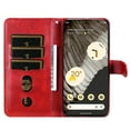 thumbnail image 5 of TECH CIRCLE for Google Pixel 8 Pro Wallet Flip Case, 3 Credit Cards Slot Holder Case with Zipper Pocket, PU Leather Wallet Kickstand Soft TPU Inner Case Cover for Google Pixel 8 Pro,Red, 5 of 11