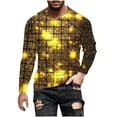 thumbnail image 3 of Ceisia Men's Gold Starburst Print T-Shirt | Slim Long-Sleeve Crewneck Festive Casual Top Gift, 3 of 5