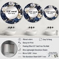 thumbnail image 4 of Designart "Midnight Indigo Bloom I" Botanical Round Mirror Wall Decor Bohemian - Large Blue Round Bathroom Mirror - Round Mirror - 23" x 23", 4 of 6