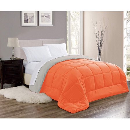 Sleep Elegance Orange Gray Fluffy Ultra Soft Down Alternative