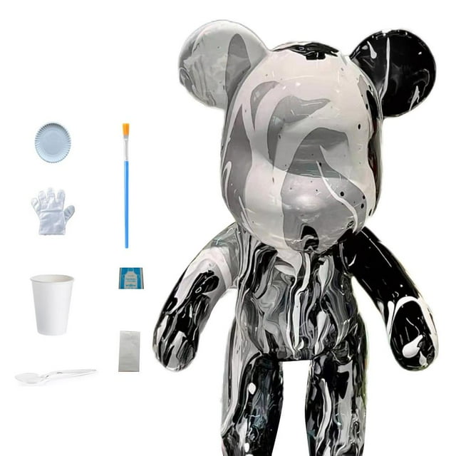 Estatua de oso de vinilo, kit de pintura DIY, adorno de escritorio para el hogar, la oficina, regalos artesanales