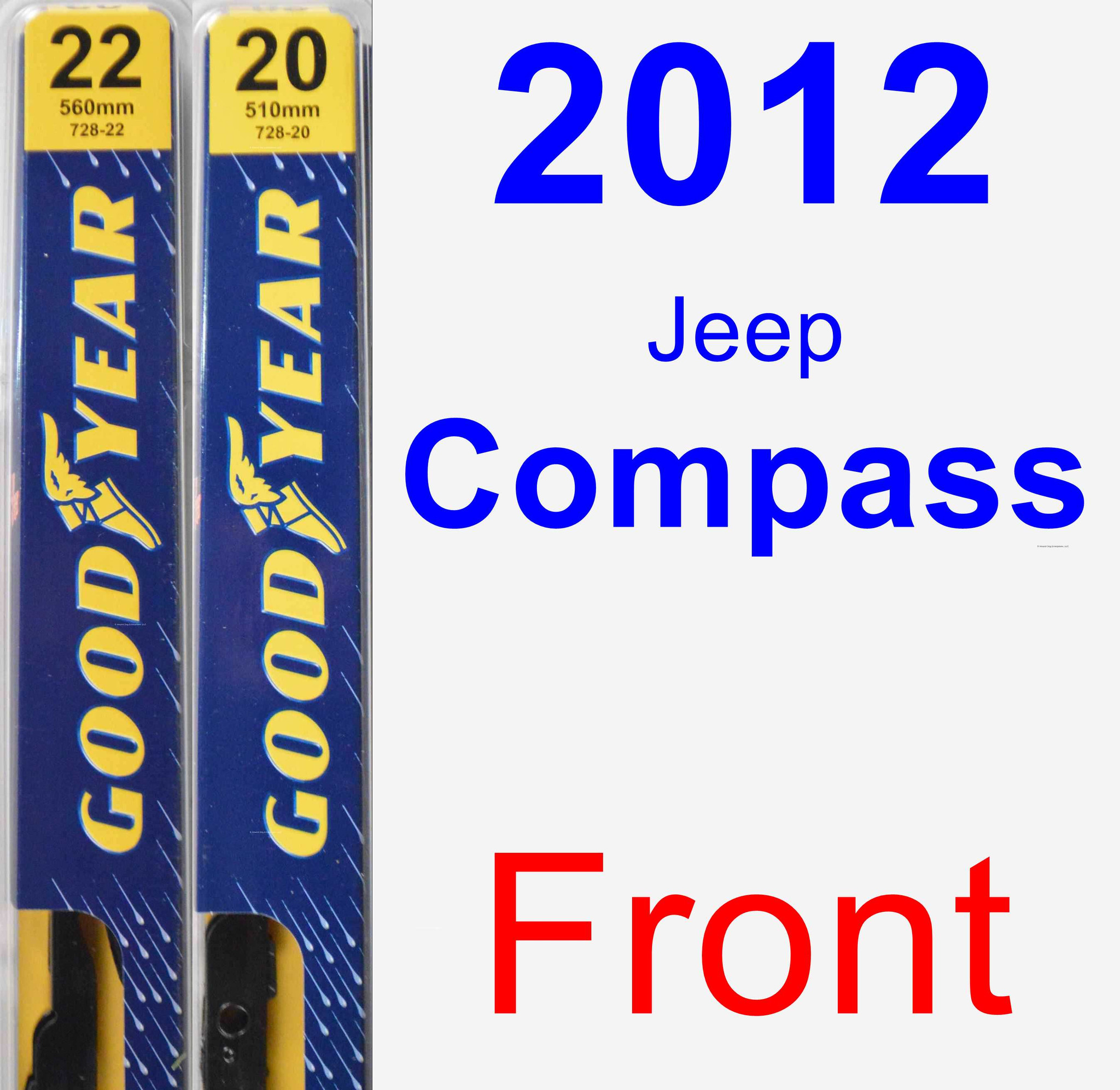 2012 Jeep Compass Wiper Blade Set/Kit (Front) (2 Blades) Premium