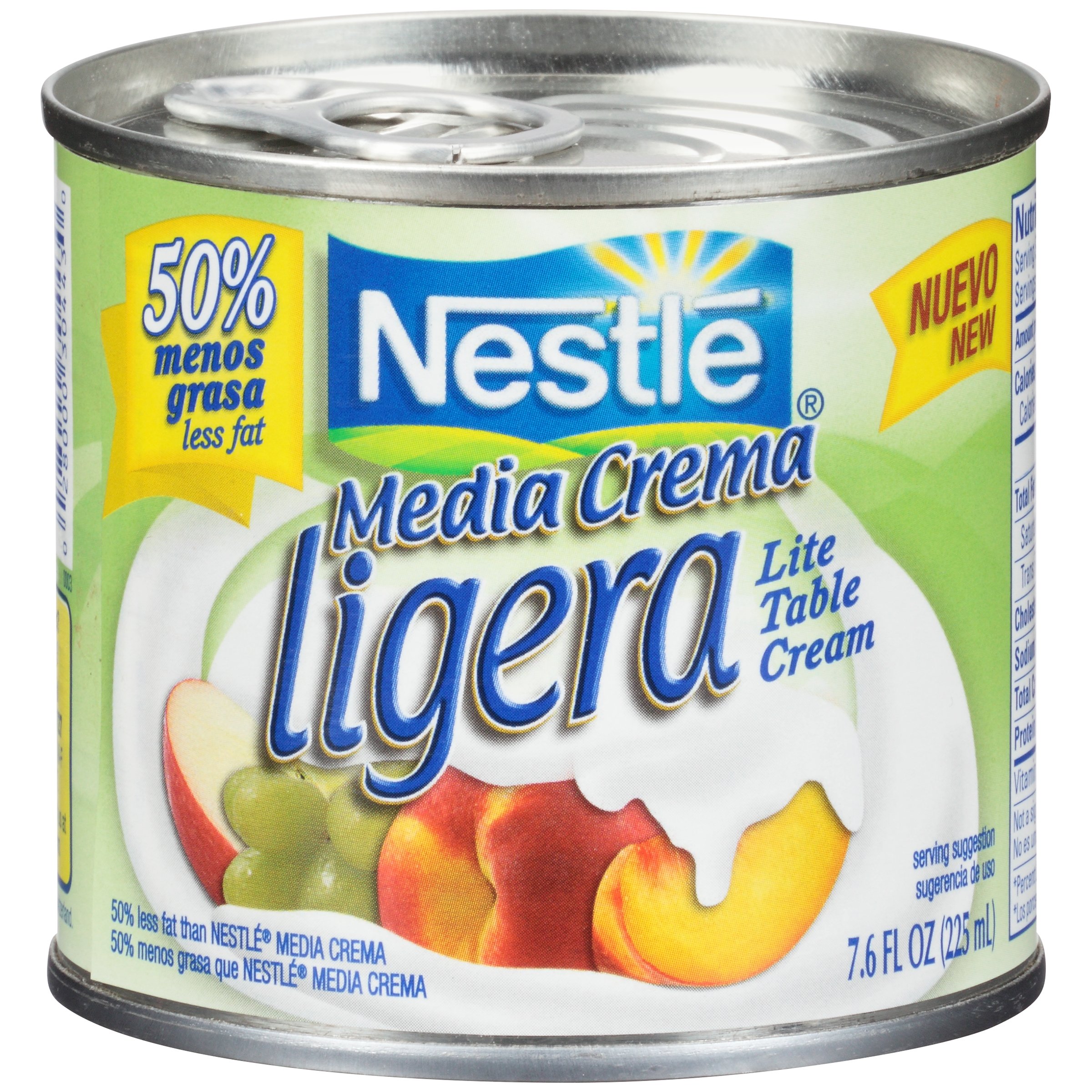 MEDIA CREMA 50 Less Fat Lite Table Cream 7.6 fl. oz. Can