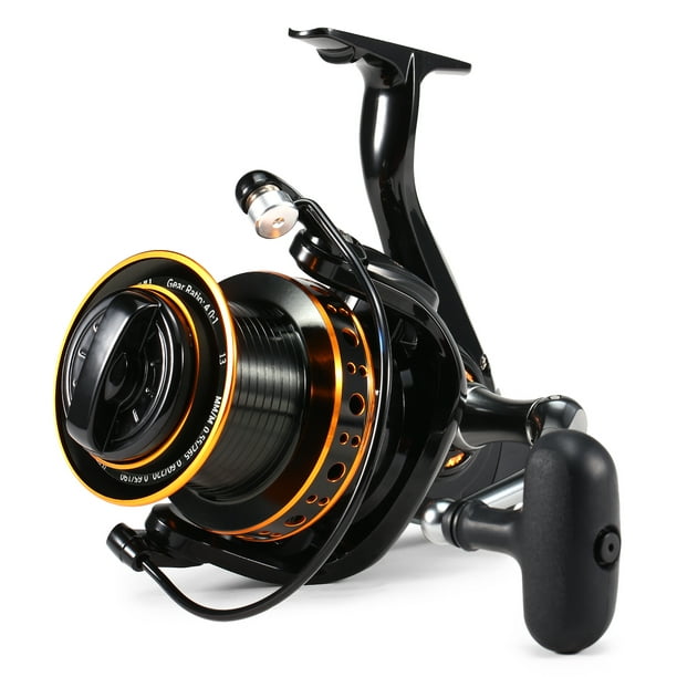13BB Spinning Reel 4.0:1 Speed Ratio Big Trolling Fishing Reels with  Interchangeable Collapsible Left and Right Handle 