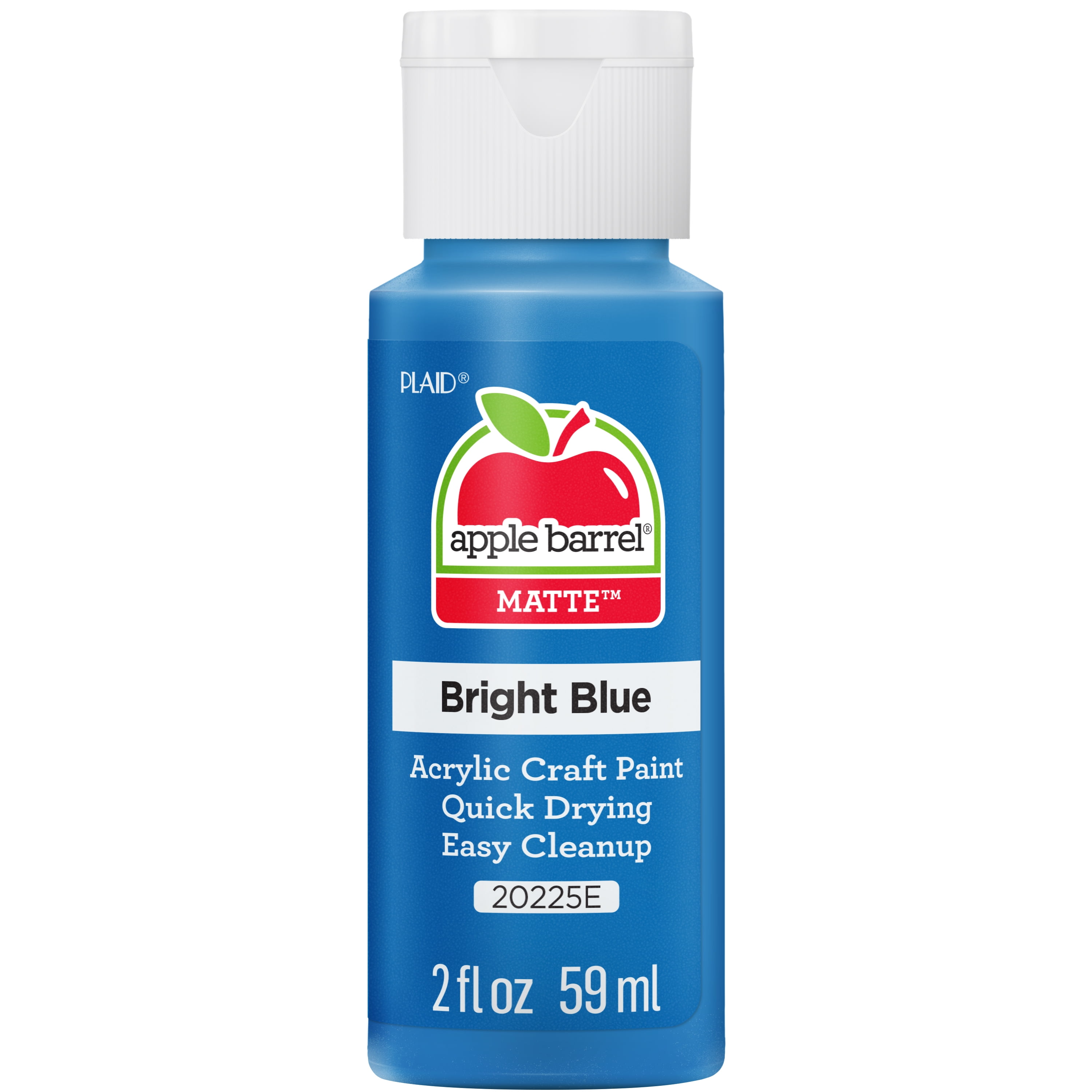 (8 pack) Apple Barrel Acrylic Craft Paint, Matte Finish, Bright Blue, 2 fl oz