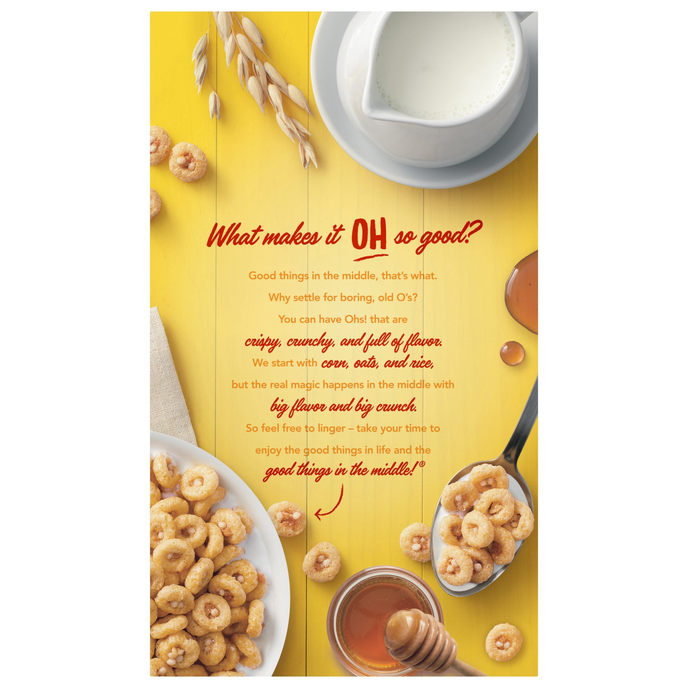 Honey Ohs! Family Size Cereal, Sweetened Honey Cereal, Crunchy 20 oz Box