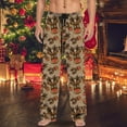 thumbnail image 2 of ASFGIMUJ Christmas Pajama Pants for Men Flannel Lounge Pants Elastic Waist Loose Soft Comfortable Print PJ Bottoms Trousers Xmas, 2 of 4