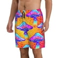 thumbnail image 2 of Kll Magic Mushrooms Men'S Casual Summer Beach Shorts Hawaiian Shorts With Pockets-Small, 2 of 9