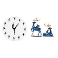 thumbnail image 1 of Reloj de pared con bailarina, reloj de pared colgante, decoración, escultura de ciervo, estatua, reloj silencioso, artesanía de resina, adecuado para, 1 of 8