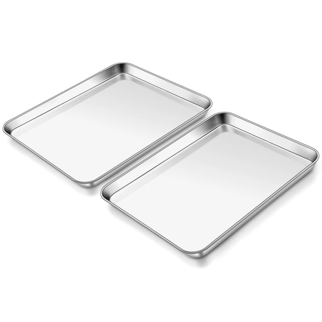 Bandeja para hornear Homikit de acero inoxidable, 23 x 33 cm, paquete de 2
