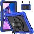 thumbnail image 2 of 3 Layer Case for Lenovo Tab M10 FHD Plus 10.3" 2020, for Kids Heavy Duty Protective Case with Screen Protector & Stylus Holder & 360 Rotating Stand Hand/Shoulder Strap, Blue, 2 of 10