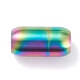 thumbnail image 2 of 20pc Ion Plating(IP) 304 Stainless Steel Magnetic Clasps with Glue-in Ends Column Rainbow Color 19x10mm Hole: 6mm, 2 of 5