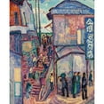thumbnail image 2 of Jerome S. Blum 12x14 Black Ornate Wood Framed Double Matted Museum Art Print Titled: Stairway with Figures, China (1916), 2 of 5