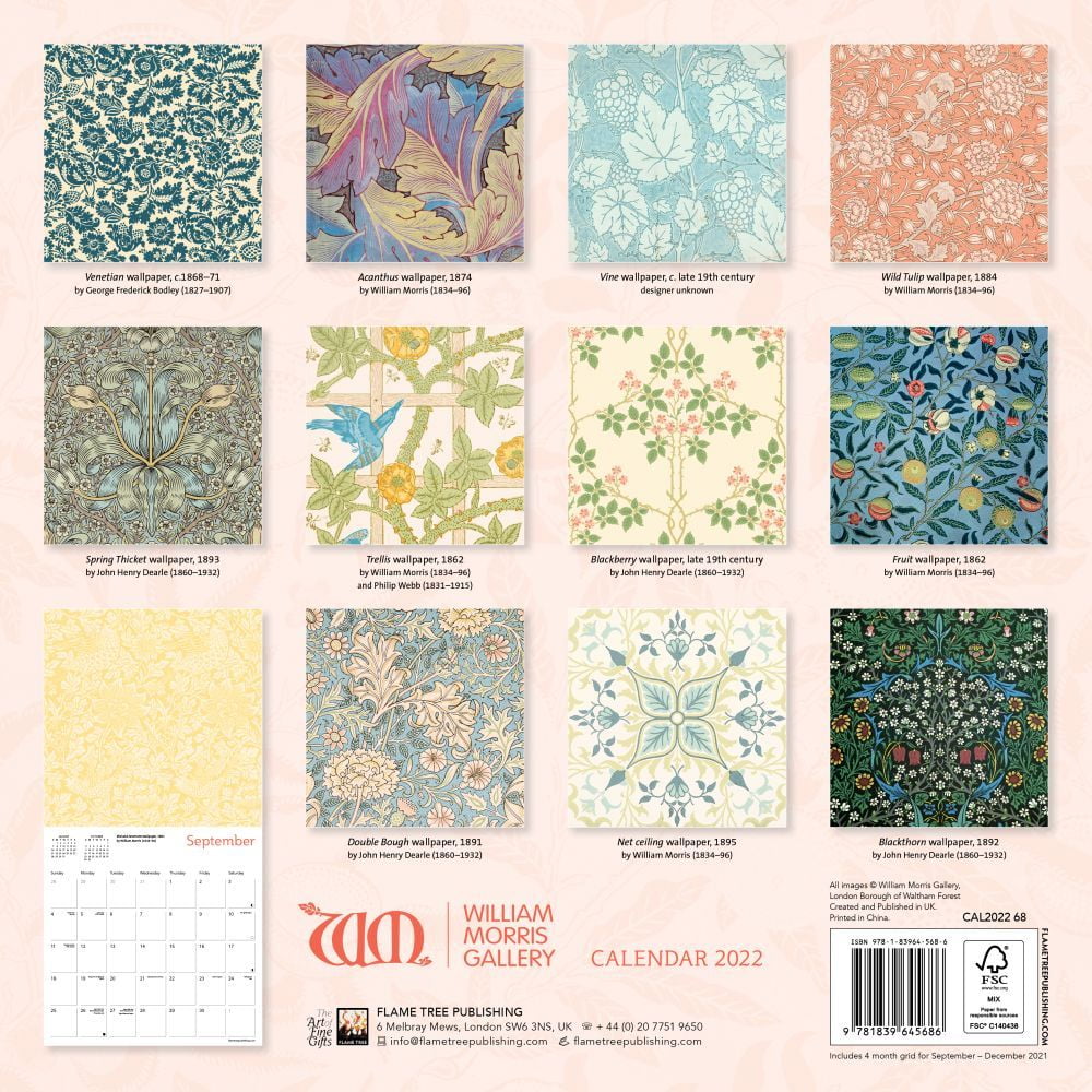 William Morris Gallery: William Morris Wall Calendar 2022 (Art Calendar) ( Calendar) - Walmart.com