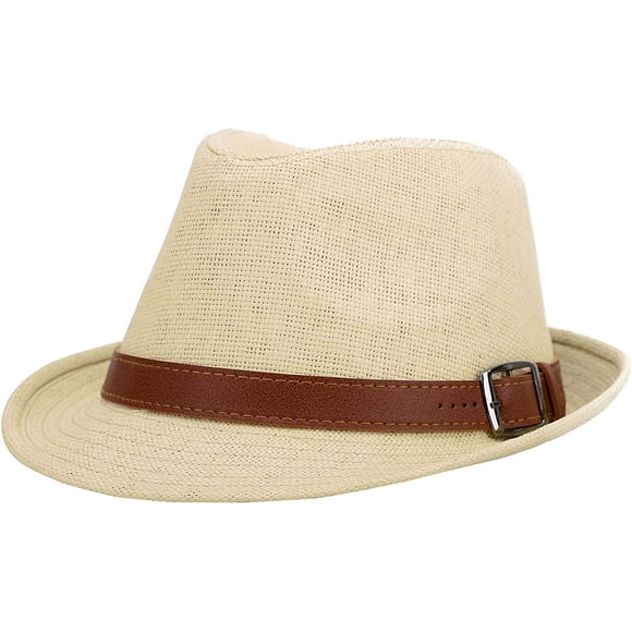 FFIY Men/Women's Classic Short Brim Miami Beach Panama Fedora Straw Hat