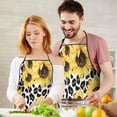 thumbnail image 5 of Leopard Sunflower Pattern Apron-Garden Aprons for Women with Pockets-Cotton Linen Waterproof Kitchen Cooking Gardening Aprons Adjustable for Kitchen,Cooking,BBQ and Salon 33x27 Inch, 5 of 7