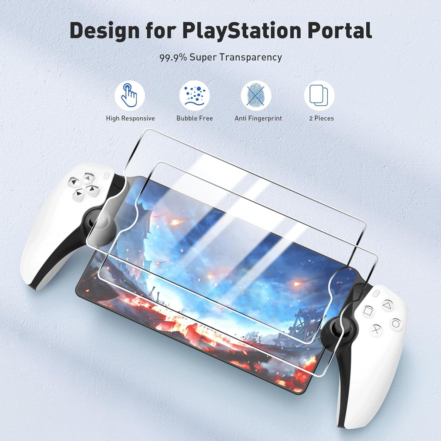 3 in 1 Accessoris Set Compatible with Playstation Portal, EVA Carrying Case for PS5 Portal, Soft Silicone Protective Cover, 2 Pack Screen Protector, Ps Portal Accessories