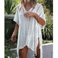thumbnail image 2 of Traje de baño de punto con protección solar para mujer, estilo europeo y americano, para vacaciones en la playa, bikini, 2 of 5