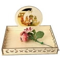 thumbnail image 4 of Weloille Wooden Artistic Eid Mubarak Party Serving Tableware Tray Display Wood Decoration, 4 of 7