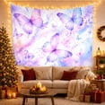 thumbnail image 3 of Three Large Butterflies in a Lilac and Blue Watercolor Sky, Whimsical Watercolor for Butterfly Lovers, Abstract Wall Art Decor, Housewarming Gift Tapestry Wall Hanging for Living Room and Bedroom, 3 of 7