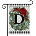 thumbnail image 2 of Briarwood Lane Winter Wreath Monogram Letter D Garden Flag, 2 of 4
