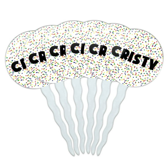 Cristy Cupcake Picks Toppers - Set of 6 - Mutlicolored Speckles