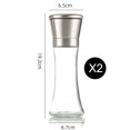 thumbnail image 2 of Stainless Steel Salt and Pepper Grinder, Non-Corrosive Ceramic Rotor, Clear Glass Refillable, Included Stand, Mess-Free for Kitchen (8oz), 2 of 6