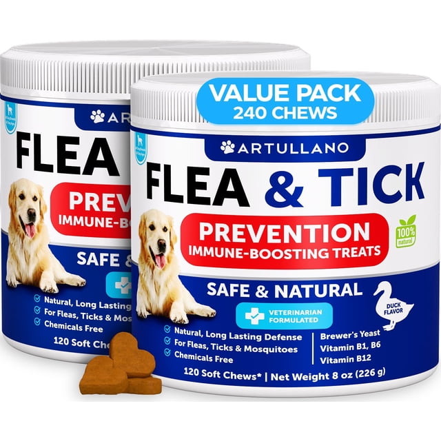 Masticables Artullano 240 para la prevención de pulgas y garrapatas (paquete de 2)