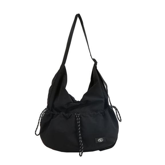 URSOFINE Nylon Drawstring Hobo Shoulder Bag, Lightweight Casual Crossbody Tote with Adjustable Strap, Spacious Commuter Sling Bag for Women