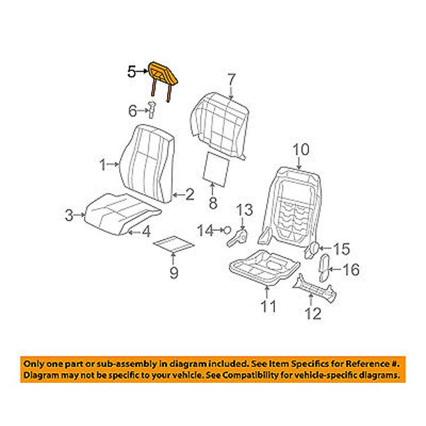 Jeep CHRYSLER OEM 2016 Patriot Front SeatHeadrest Head Rest Right