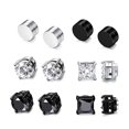 thumbnail image 4 of 2 Pzs Set De Aretes Magnéticos De Oreja Magnética Con Imán Punk Pendientes De Cruz Falsos Para Novio Amante Joyería, 4 of 4
