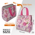 thumbnail image 3 of Pioneer Flower Floral Print Pattern Insulated Lunch Bag for Women & Adults,Large Portable Soft Cooler Lunch Bag,Thermal Food Storage Tote with Pearl Cotton,8.66L,8.75x5.75x9.5 Inch, 3 of 6