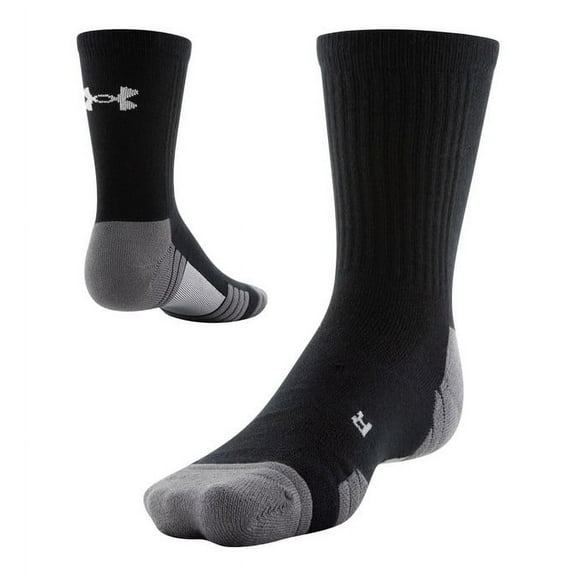 Under Armour UA730-U7704P1-001 Team Mens Size 4-8 Black Crew Socks