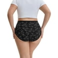 thumbnail image 4 of INNERSY Women's Plus Size Cotton Underwear XL-5XL High Waisted Briefs Panties 5-Pack(5XL,BlackLily), 4 of 8