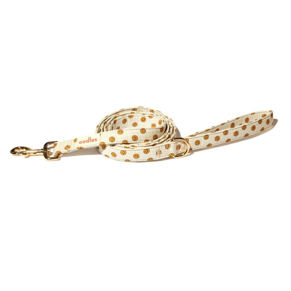 Oodles Tan Smiley Faces Standard Dog Leash, 6ft